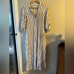Size 8 Topshop Striped Maxi Shirt dress button down boho bohemian